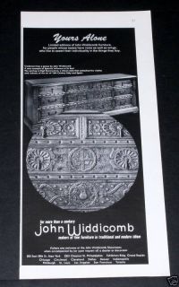 1965 Old Magazine Print Ad John Widdicomb Fine Furniture