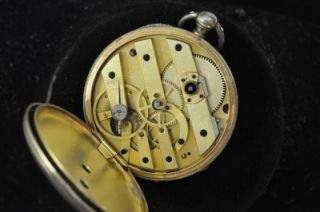Vintage 44mm Swiss Key Wind Key Set Pocket Watch Running