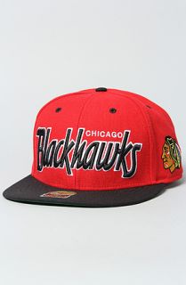 47 Brand Hats The Chicago Blackhawks Retroscript Snapback Hat in Red