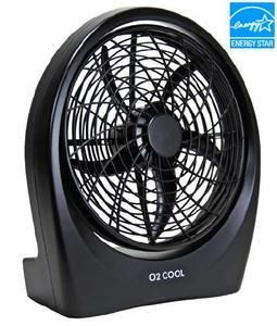 10 Battery Operated Portable Swivel Fan by O2 Cool Black