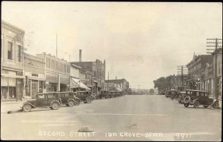 Ida Grove Iowa Second Street Dentist Fair Store Cars 1910s RPPC