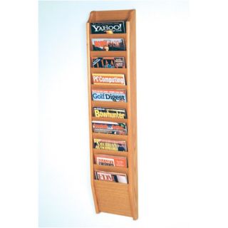 Wooden Mallet Ten Pocket Wall Mount Magazine Rack