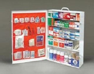   100 Person First Aid Kit 592 Pieces Metal Case Medical Supplies