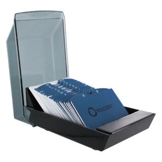 Rolodex Black Covered Business Card File 200 Cards