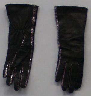 chi by falchi metallic detail gloves black sz m new