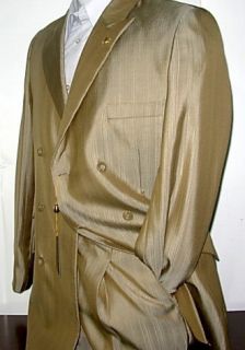 New Arrival Falcone Mob Double Breasted Taupe Bronze Mens Suit Suits
