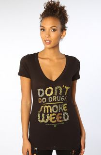 LRG The Dont Do Drugs Deep VNeck Tee in Black