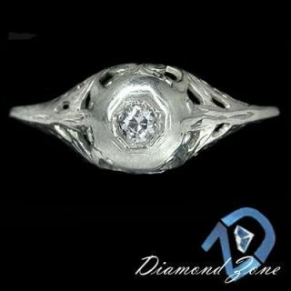 1920s Vintage Antique Filigree Diamond Estate Ring 18K