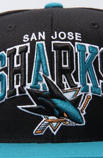 Mitchell & Ness The San Jose Sharks Tri Pop Snpback Hat in Black Teal