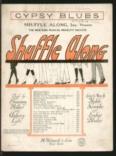 Shuffle Along 1921 Gypsy Blues Sissle Blake Vintage Sheet Music