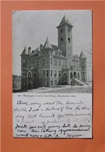 Fayetteville Arkansas Washington County Court House Vintage Postcard