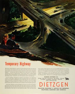 1945 Ad Eugene Dietzgen Co Highway Motor Roads Vintage Auto Precision