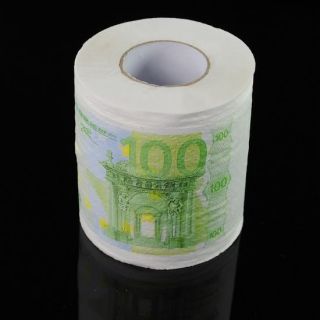 Euro Dollar Bill Money Printed Toilet Paper Novelty Tissue Roll Gag