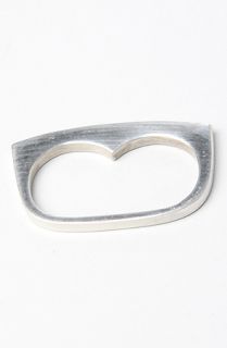 Mister The Two Finger Ring in Silver Concrete