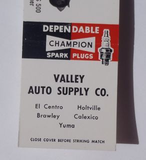  Champion Spark Plugs 1956 Indy 500 Race Pat Flaherty Calexico CA