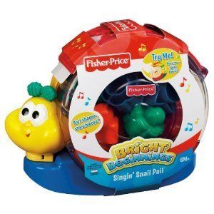 Fisher Price Baby Toy Bright Beginings Singing Singin Snail Pail New