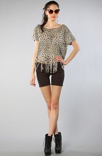 Sauce The Fringe Tee in Leopard Concrete