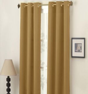  SOLID GOLD WINDOW COVERING CURTAIN FAUX SILK NEW 40X63 S20478