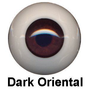 Eyeco Polyglass Flat Back Doll Reborn BJD eyes Dark Oriental 20mm