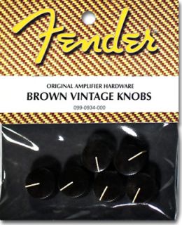 Genuine Fender ® Vintage Brown Amplifier Knobs (6 pack)   Brand