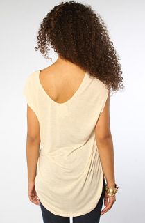 Chaser The Silk Rayon Jersey HiLo Pocket Top in Ivory