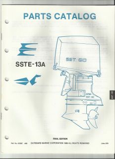 Sste 13A Model 1989 OMC Parts Catalog Evinrude Johnson Outboard Motor