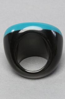 Accessories Boutique The Heart Shell Resin Ring in Turquoise and Blue