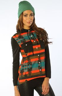 Crooks and Castles The Mayan Hooded Flannel Shirt in Black Multi
