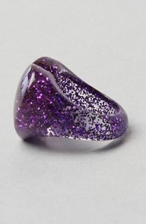 Accessories Boutique The Heart Resin Ring in Glitter Purple