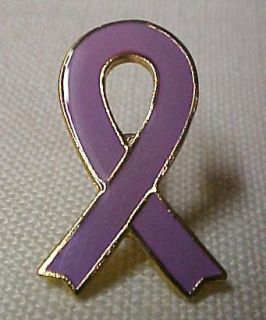 Lavender Lilac Ribbon Cancer testicular Relay Lapel Pin