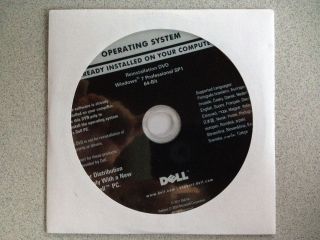 Dell MS Win 7 Professional Reinstallation Reinstall DVD Software Disc
