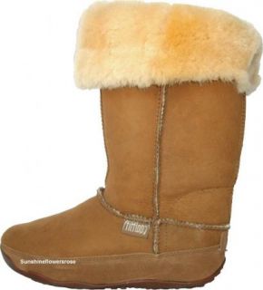 FitFlop Mukluk Tall $250 Chestnut Sheepskin Shearling Boots US 11 New
