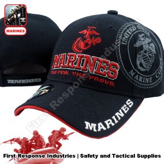 USMC MARINES The Few The Proud Marine Semper Fi Black Hat Cap