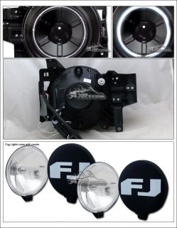 CCFL Halo 07 12 FJ Cruiser Black Projector Headlights Factory Fog