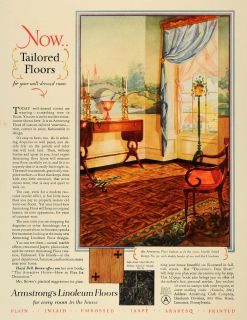 Armstrongs Cork Linoleum Floor Interior Design   ORIGINAL ADVERTISING