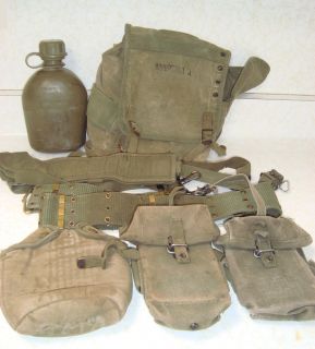 US Army M1956 Soldiers Combat Field Equipment Lot Large Belt