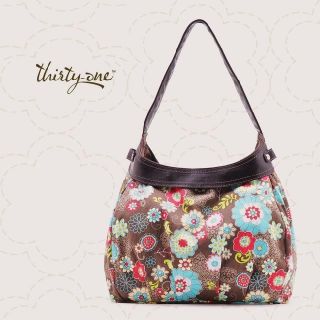 New Thirty One City Purse with Floral Fanfare Skirt Utility Tote Gift