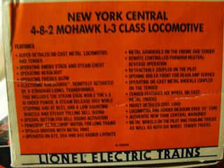 Lionel 6 18009 L 3 New York Central Mohawk