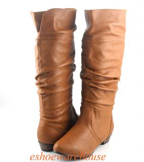  Cutie Urban Chic Comfy Slouch Flat Knee Boots Fixed Cuff