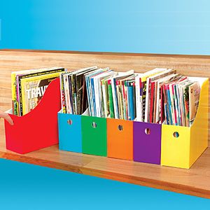 Six Colorful Magazine Files Organizer Storage Boxes