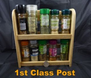  rack 2 tier kitchen herbs jars stand holder wall mounted free stand
