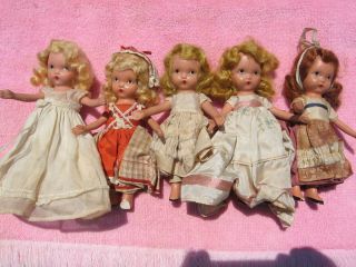  Nancy Ann Storybook Dolls Lot of 5 All Bisque