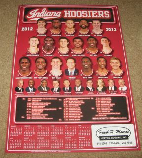 IU Basketball 2012 13 Poster Players Coaches Schedule Calendar