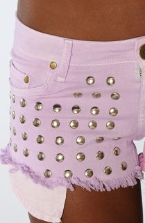 Reverse The Left Side Stud Short in Purple and Pink