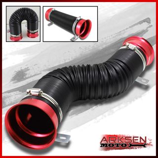 360° Flexible Red Cold Air Intake Pipe Duct Tube Kit W/ Mounting