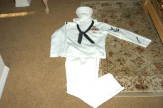US Navy Dress White Uniform Seal 38R USN