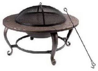 Shinerich Wood Burning Fire Pit Outdoor Fireplace, Spark Screen, Cover