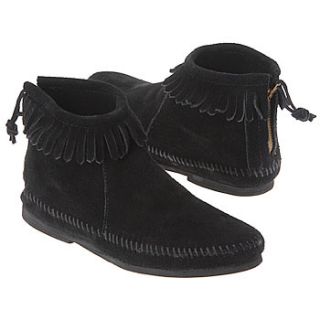 Kids Minnetonka Moccasin  Back Zipper Boot Tod/Pre Brown 