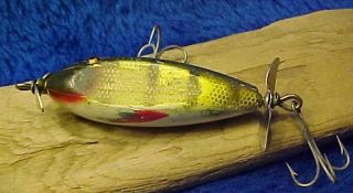 Vintage Creek Chub Injured Minnow Perch Wood Fish Lure