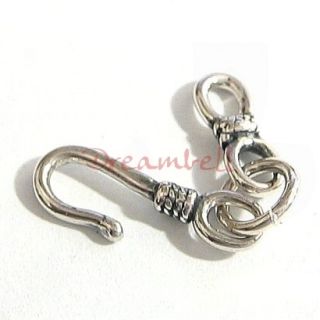 1x 925 Sterling Silver Fish Hook Eye Clasp Toggle